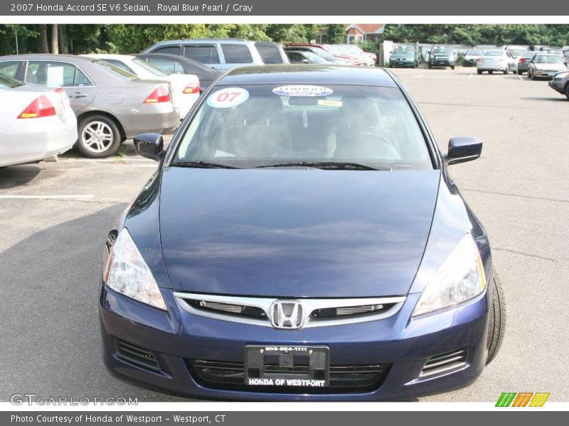 Royal Blue Pearl / Gray 2007 Honda Accord SE V6 Sedan