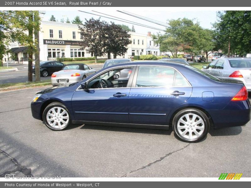 Royal Blue Pearl / Gray 2007 Honda Accord SE V6 Sedan