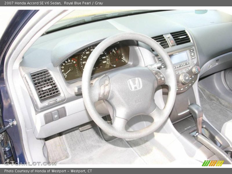 Royal Blue Pearl / Gray 2007 Honda Accord SE V6 Sedan