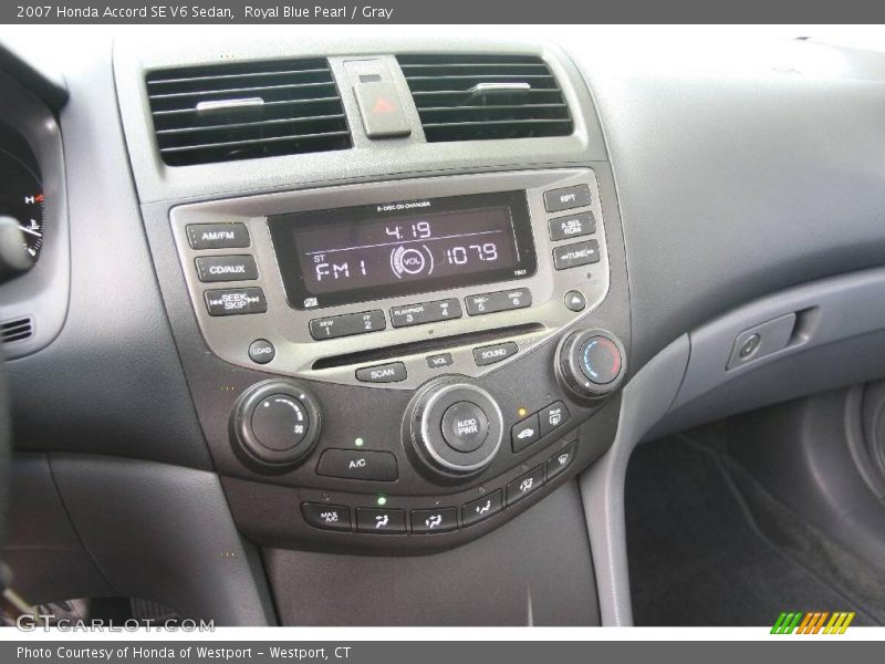 Royal Blue Pearl / Gray 2007 Honda Accord SE V6 Sedan