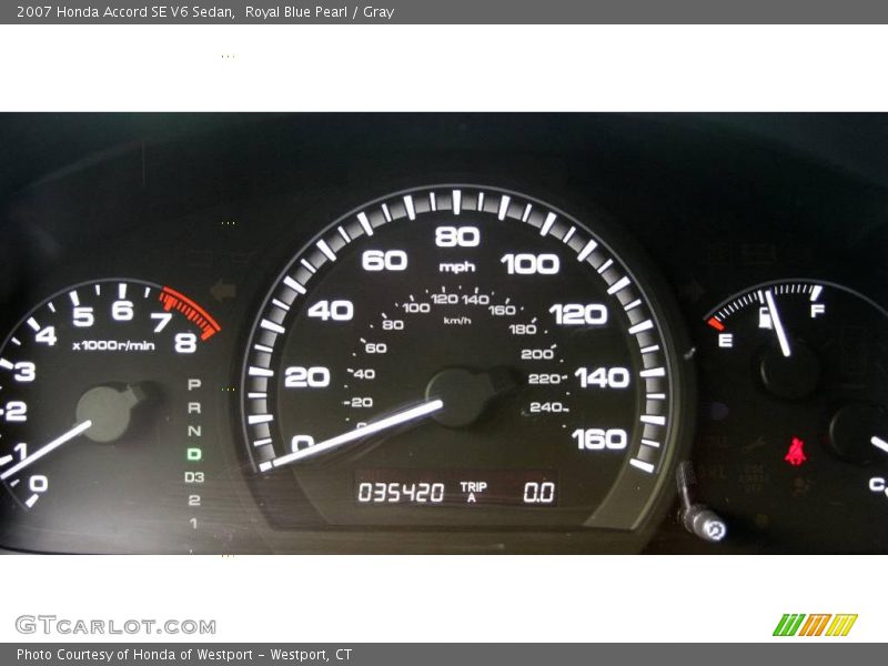 Royal Blue Pearl / Gray 2007 Honda Accord SE V6 Sedan