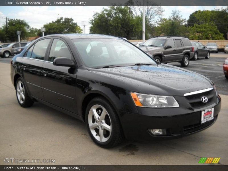 Ebony Black / Gray 2008 Hyundai Sonata SE V6