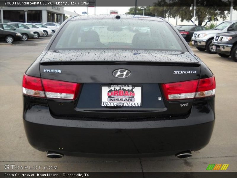 Ebony Black / Gray 2008 Hyundai Sonata SE V6