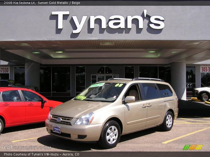 Sunset Gold Metallic / Beige 2008 Kia Sedona LX