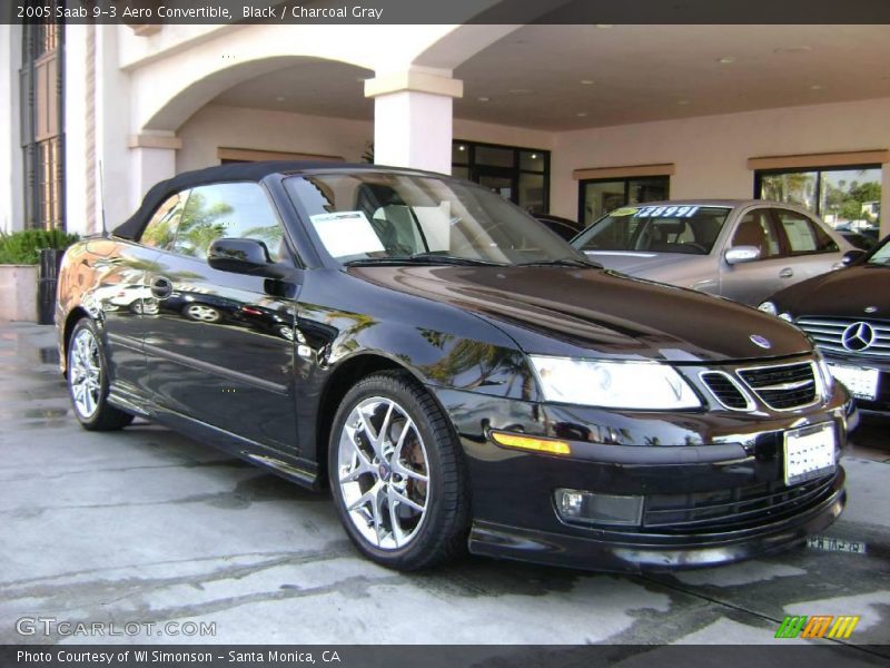Black / Charcoal Gray 2005 Saab 9-3 Aero Convertible