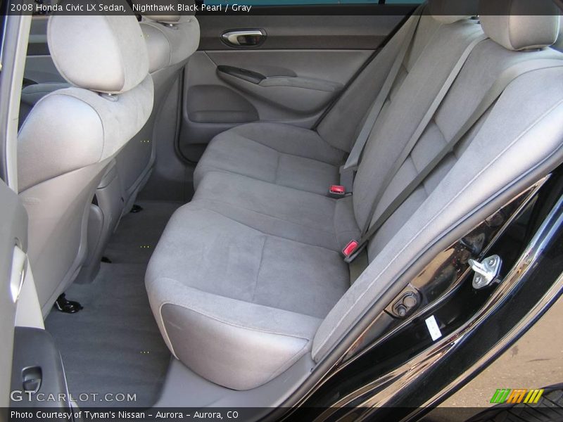 Nighthawk Black Pearl / Gray 2008 Honda Civic LX Sedan