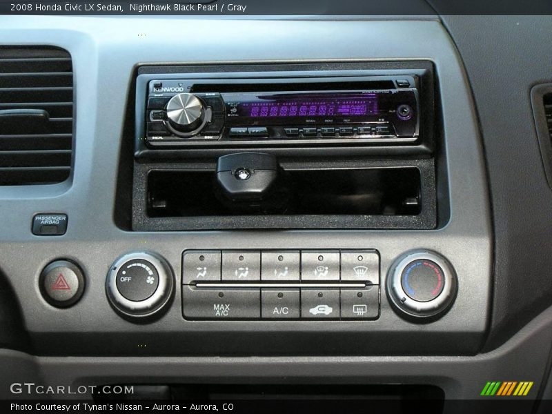 Nighthawk Black Pearl / Gray 2008 Honda Civic LX Sedan
