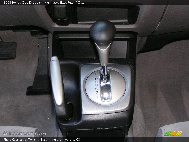 Nighthawk Black Pearl / Gray 2008 Honda Civic LX Sedan