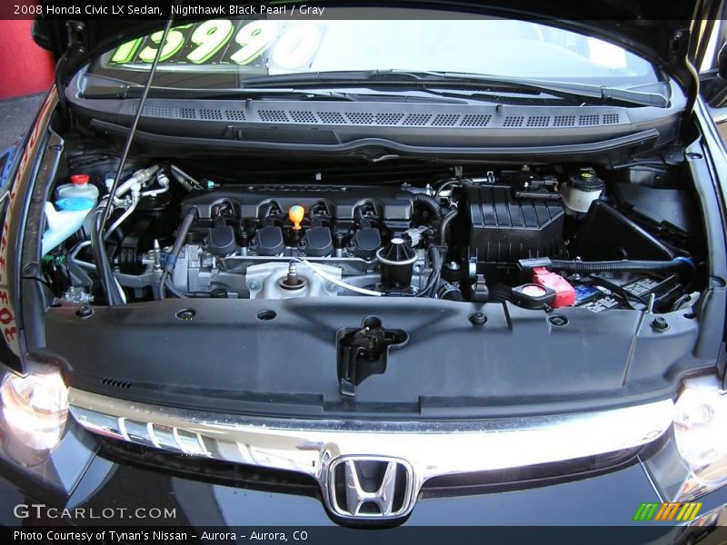 Nighthawk Black Pearl / Gray 2008 Honda Civic LX Sedan