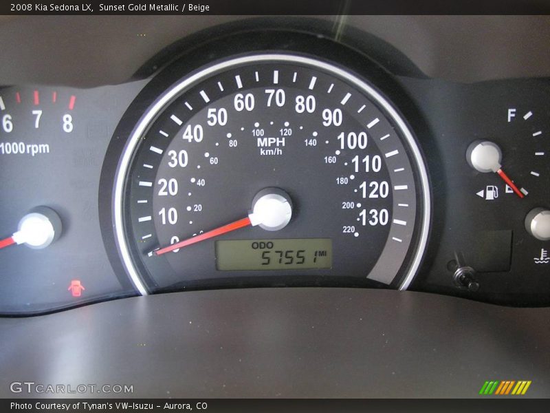 Sunset Gold Metallic / Beige 2008 Kia Sedona LX