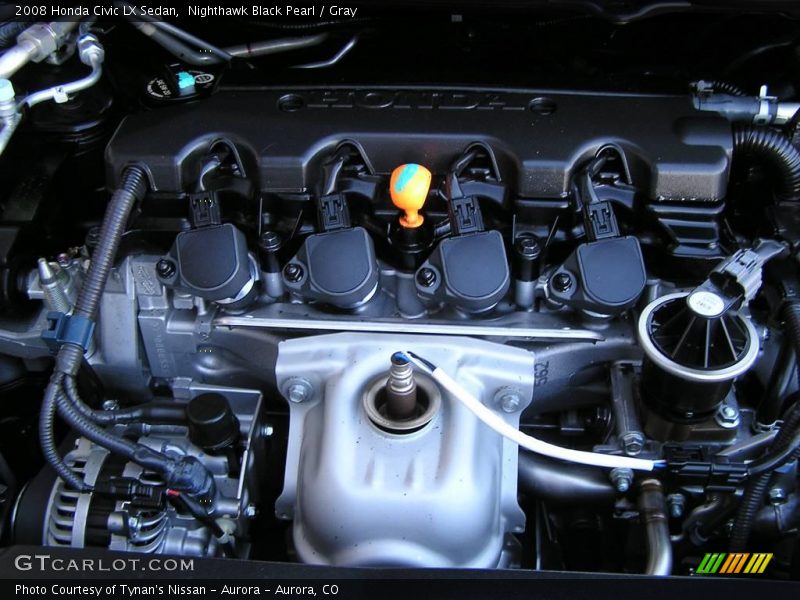 Nighthawk Black Pearl / Gray 2008 Honda Civic LX Sedan