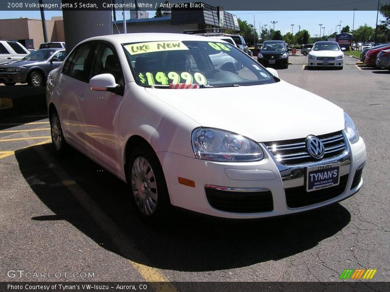 Campanella White / Anthracite Black 2008 Volkswagen Jetta S Sedan