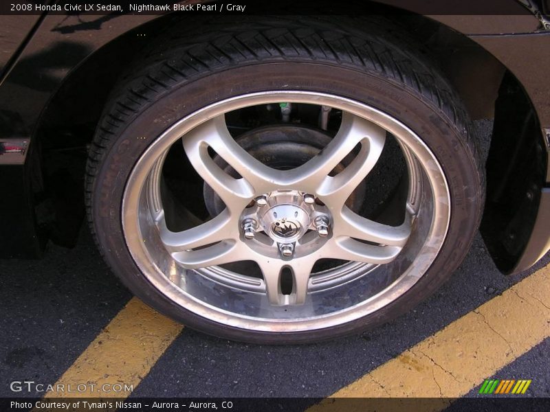 Nighthawk Black Pearl / Gray 2008 Honda Civic LX Sedan
