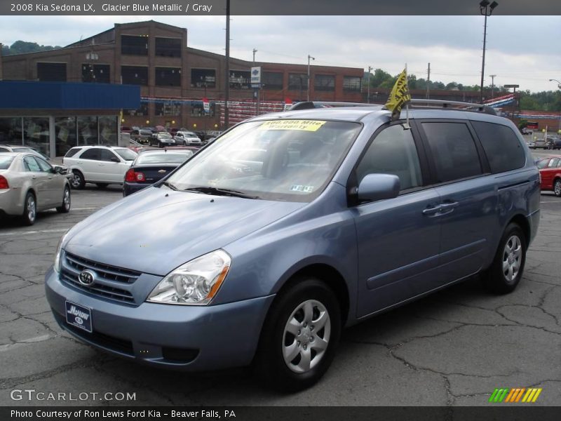 Glacier Blue Metallic / Gray 2008 Kia Sedona LX