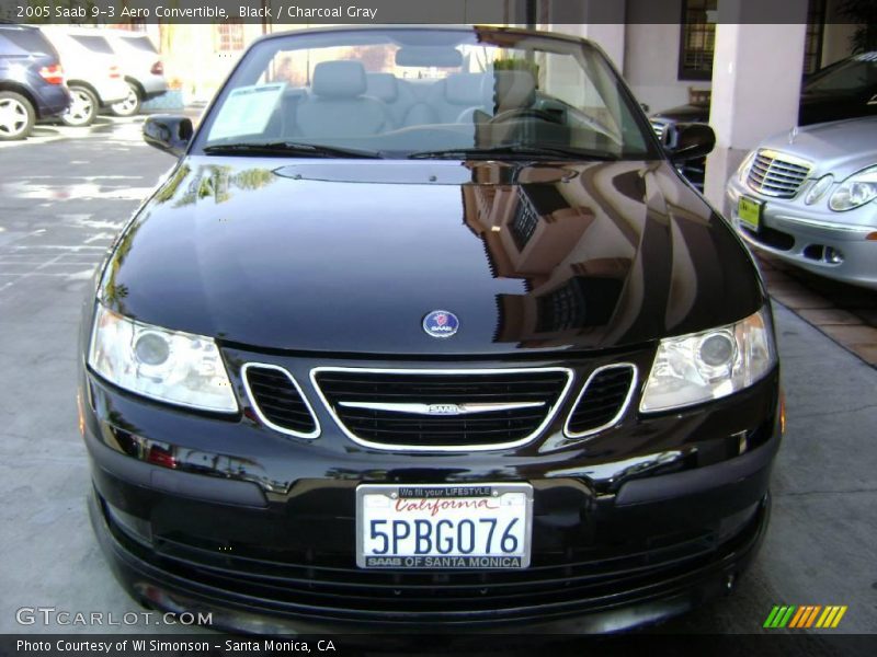 Black / Charcoal Gray 2005 Saab 9-3 Aero Convertible