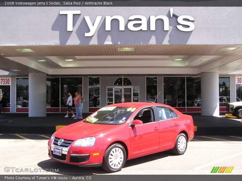 Salsa Red / Anthracite Black 2008 Volkswagen Jetta S Sedan