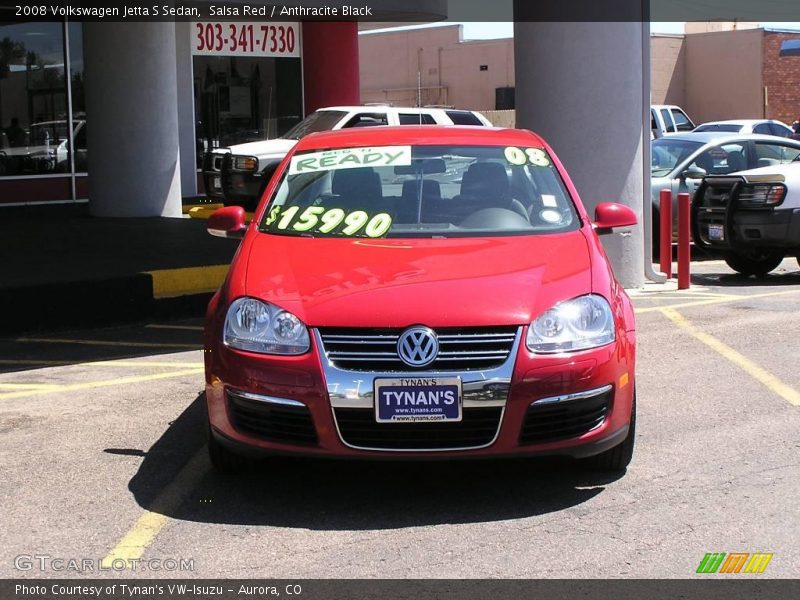 Salsa Red / Anthracite Black 2008 Volkswagen Jetta S Sedan