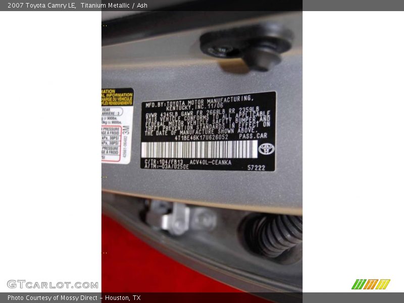 Titanium Metallic / Ash 2007 Toyota Camry LE