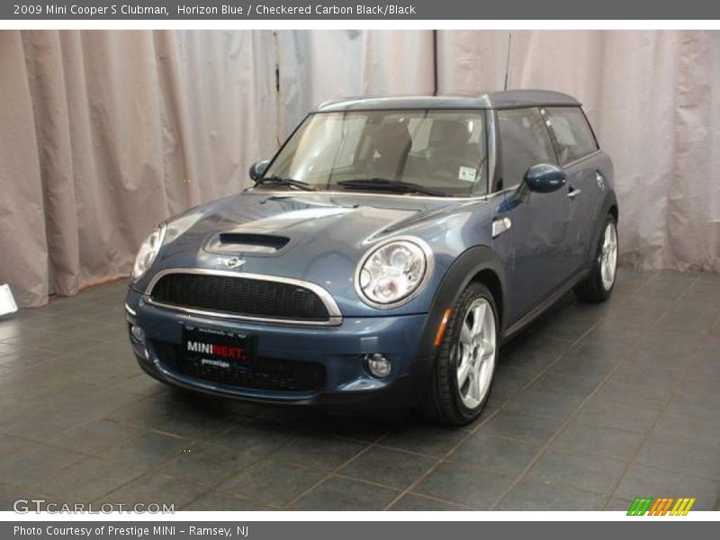 Horizon Blue / Checkered Carbon Black/Black 2009 Mini Cooper S Clubman