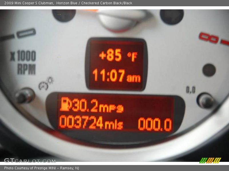 Horizon Blue / Checkered Carbon Black/Black 2009 Mini Cooper S Clubman