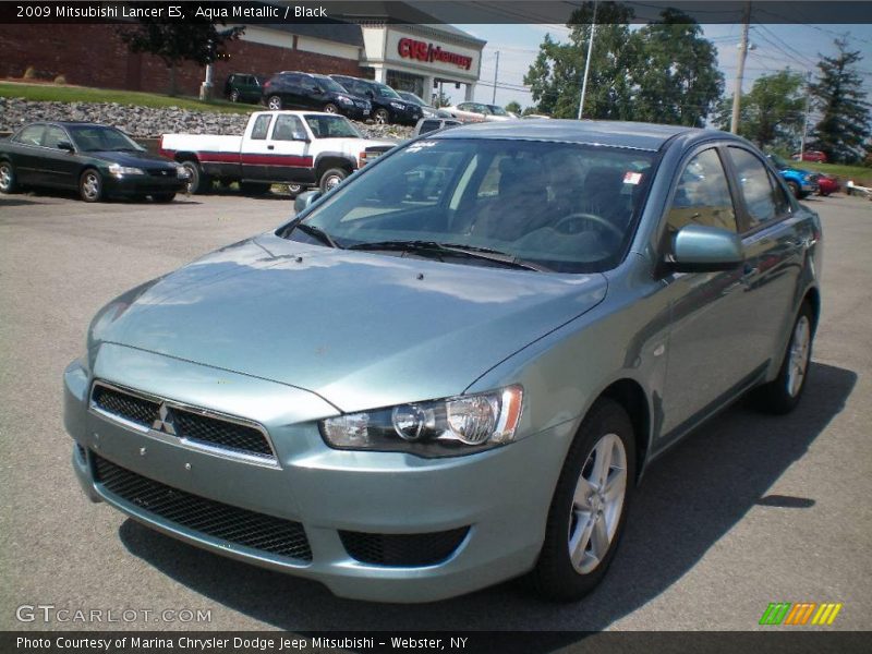 Aqua Metallic / Black 2009 Mitsubishi Lancer ES