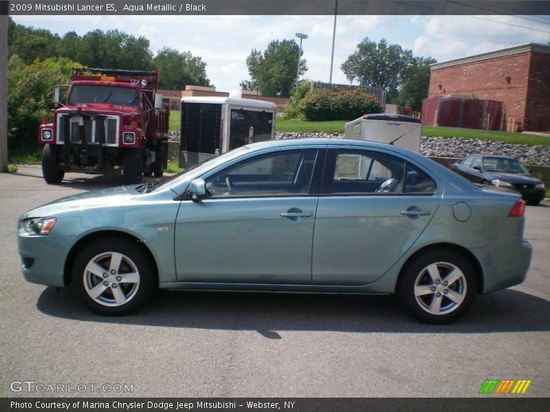 Aqua Metallic / Black 2009 Mitsubishi Lancer ES