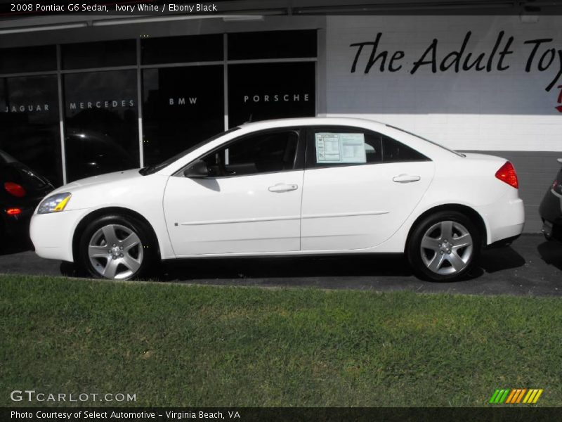 Ivory White / Ebony Black 2008 Pontiac G6 Sedan