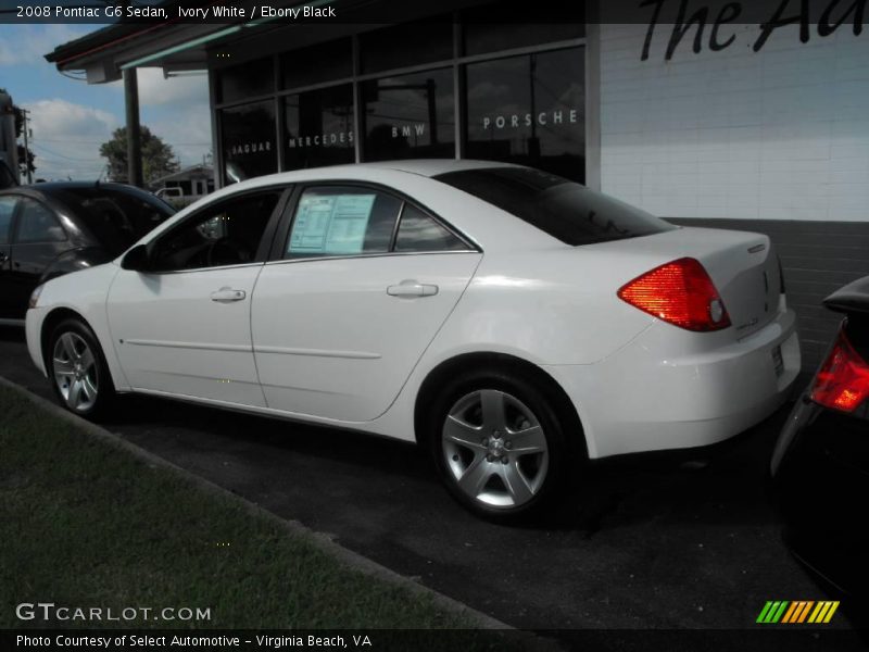 Ivory White / Ebony Black 2008 Pontiac G6 Sedan
