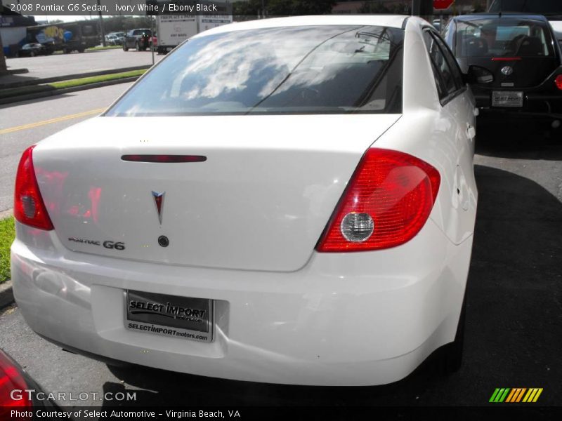 Ivory White / Ebony Black 2008 Pontiac G6 Sedan