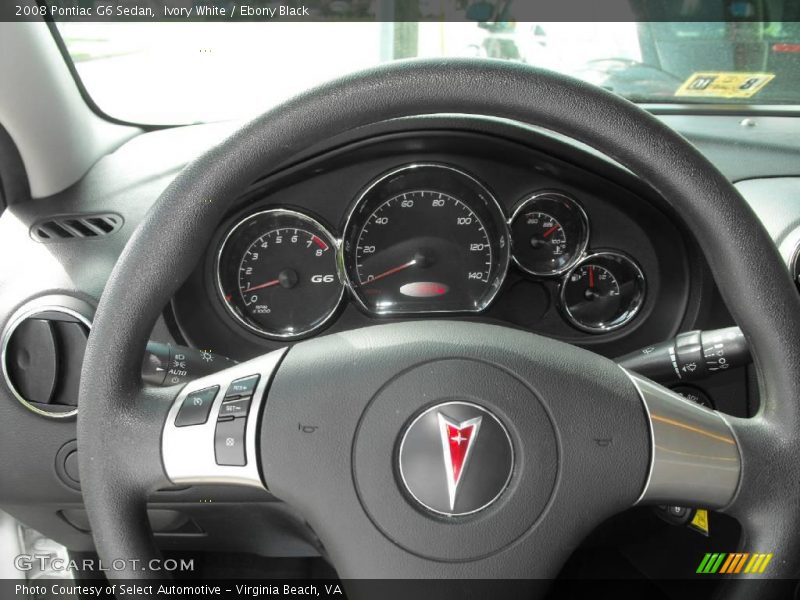 Ivory White / Ebony Black 2008 Pontiac G6 Sedan