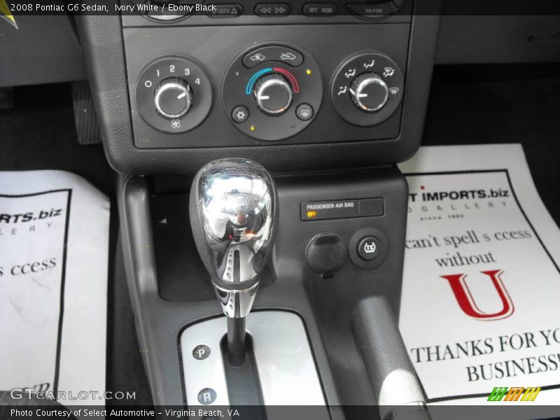 Ivory White / Ebony Black 2008 Pontiac G6 Sedan