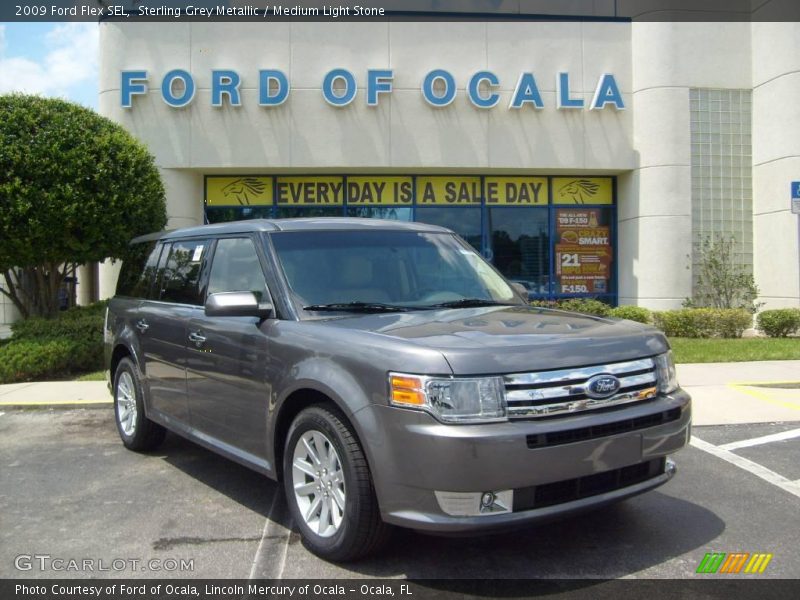 Sterling Grey Metallic / Medium Light Stone 2009 Ford Flex SEL