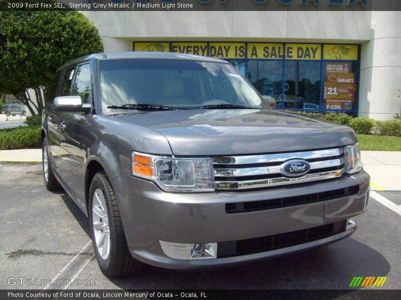 Sterling Grey Metallic / Medium Light Stone 2009 Ford Flex SEL