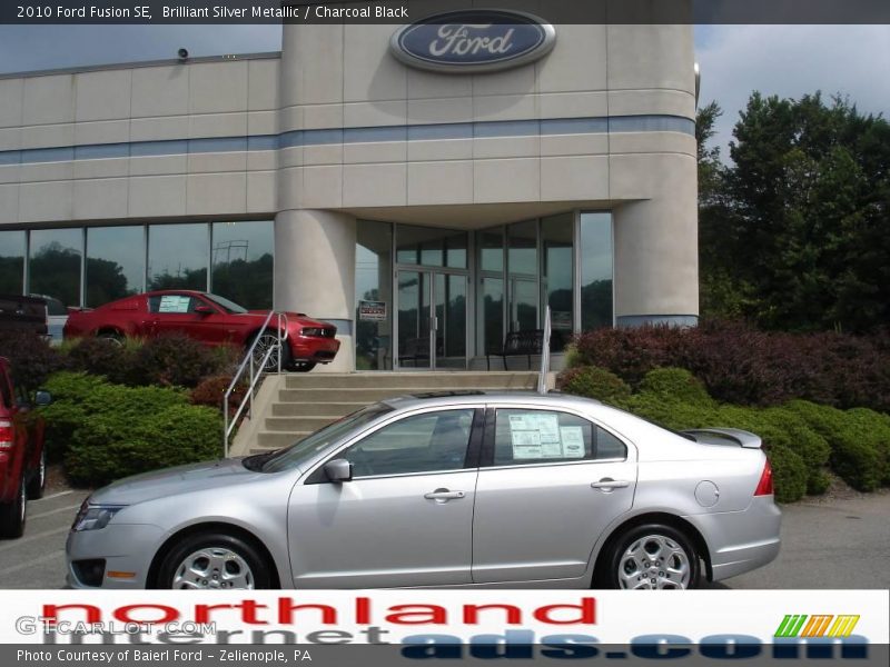 Brilliant Silver Metallic / Charcoal Black 2010 Ford Fusion SE