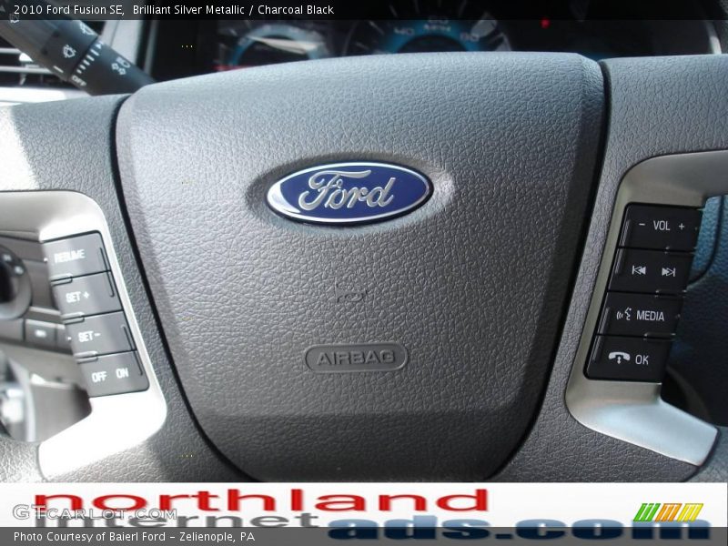 Brilliant Silver Metallic / Charcoal Black 2010 Ford Fusion SE