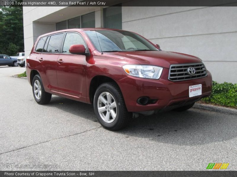 Salsa Red Pearl / Ash Gray 2008 Toyota Highlander 4WD