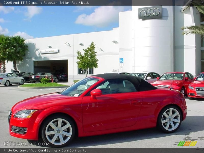 Brilliant Red / Black 2008 Audi TT 3.2 quattro Roadster