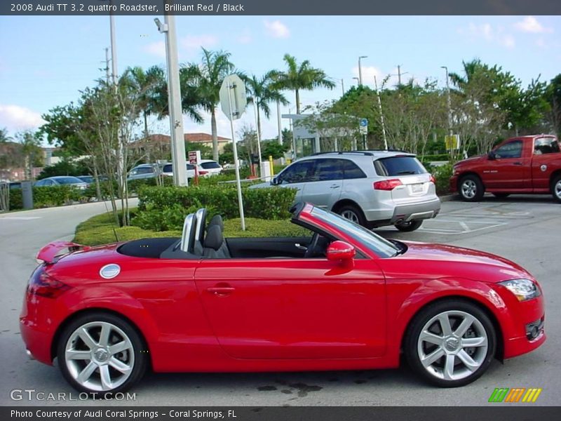 Brilliant Red / Black 2008 Audi TT 3.2 quattro Roadster