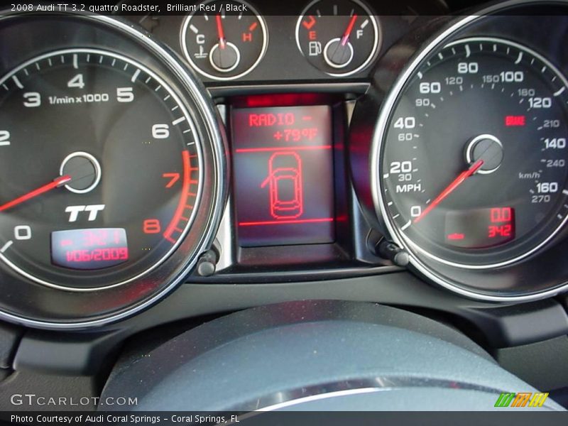 Brilliant Red / Black 2008 Audi TT 3.2 quattro Roadster