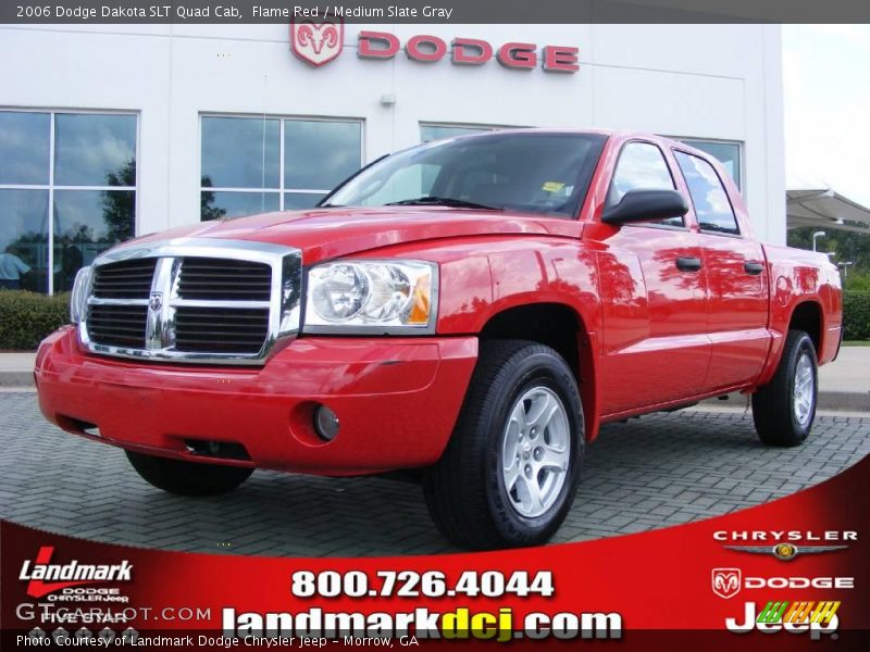 Flame Red / Medium Slate Gray 2006 Dodge Dakota SLT Quad Cab