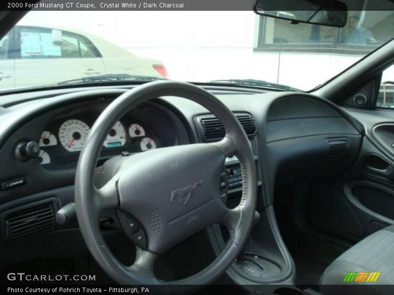 Crystal White / Dark Charcoal 2000 Ford Mustang GT Coupe