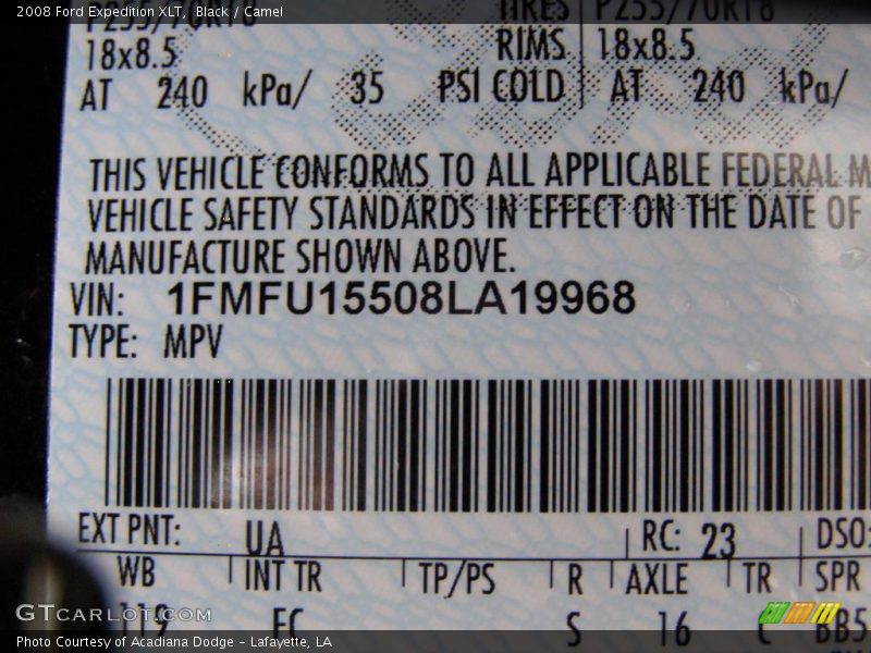 Black / Camel 2008 Ford Expedition XLT