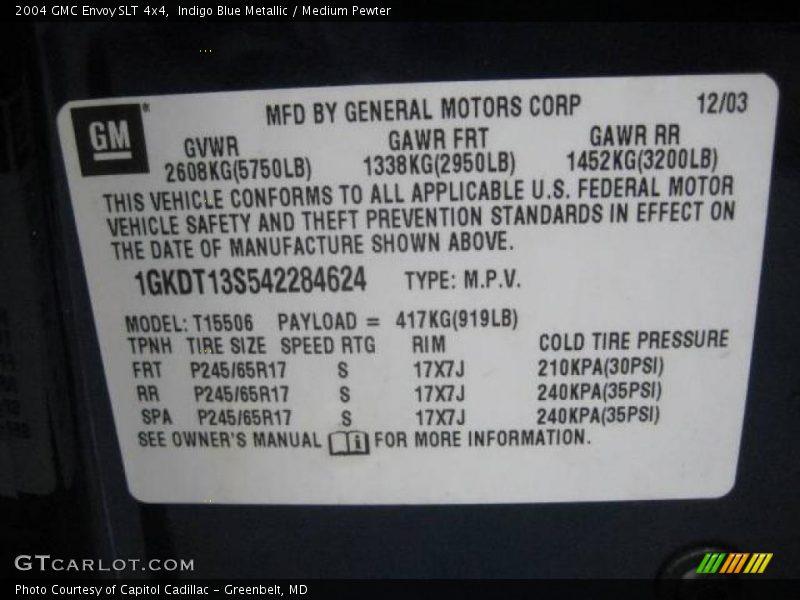 Indigo Blue Metallic / Medium Pewter 2004 GMC Envoy SLT 4x4