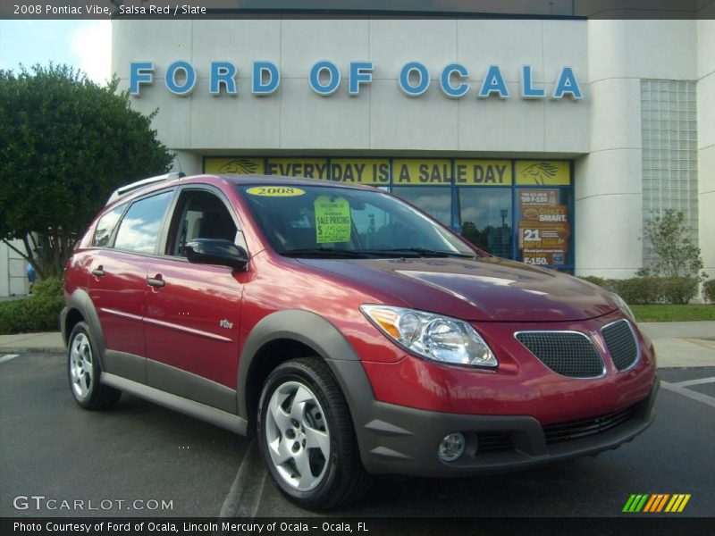 Salsa Red / Slate 2008 Pontiac Vibe