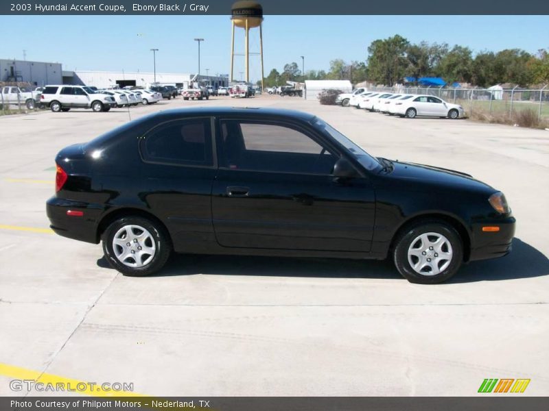 Ebony Black / Gray 2003 Hyundai Accent Coupe