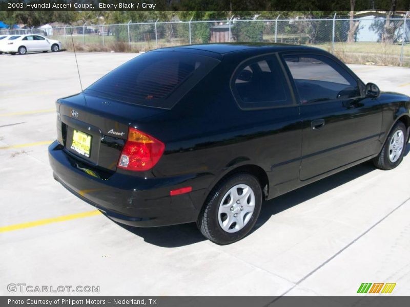 Ebony Black / Gray 2003 Hyundai Accent Coupe