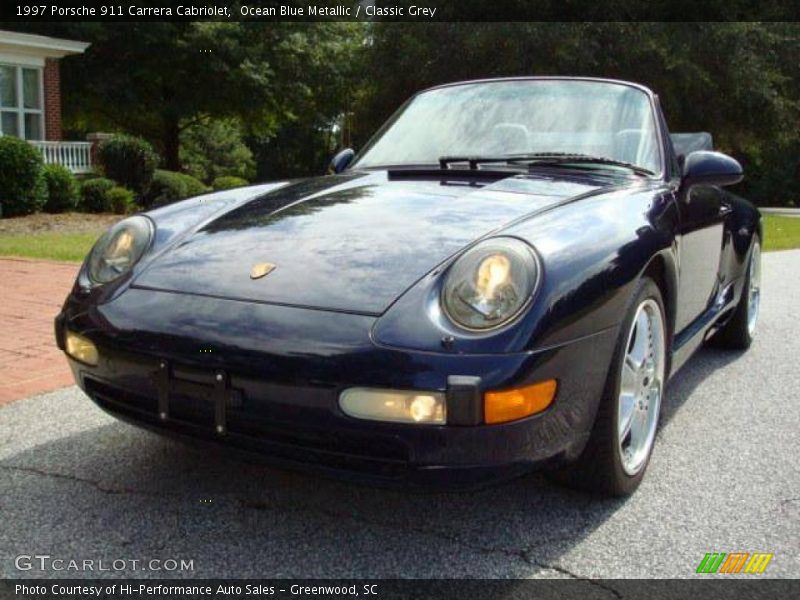 Ocean Blue Metallic / Classic Grey 1997 Porsche 911 Carrera Cabriolet