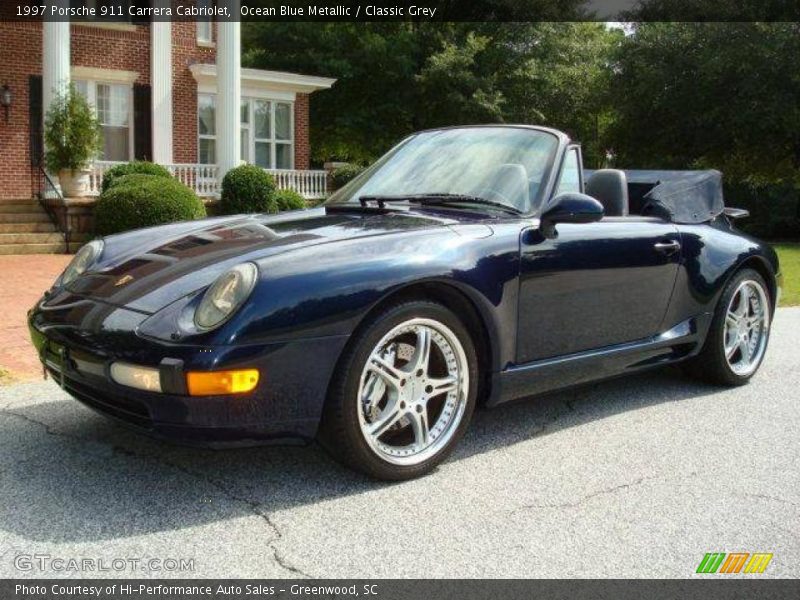 Ocean Blue Metallic / Classic Grey 1997 Porsche 911 Carrera Cabriolet