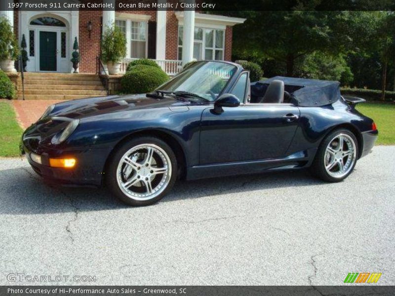 Ocean Blue Metallic / Classic Grey 1997 Porsche 911 Carrera Cabriolet