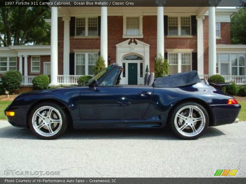 Ocean Blue Metallic / Classic Grey 1997 Porsche 911 Carrera Cabriolet